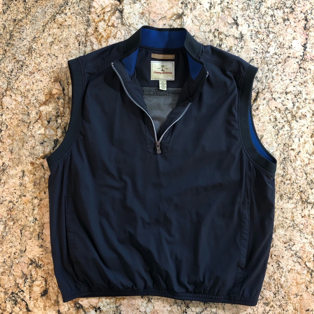 Golf⛳️Tommy🌴Bahama Men’s Driving Golf Sports Half Zip Vest Windbreaker EUC🐬